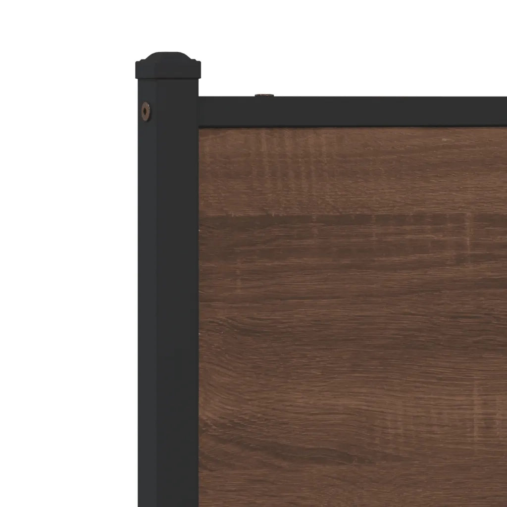 Giroletto senza Materasso-Struttura Letto in Metallo Rovere Marrone 90x200 cm 474670