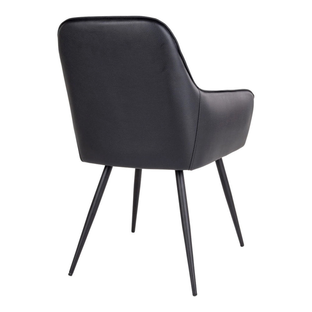 Set di 2 Sedie Harbo 4, Nero, Similpelle, 65x57x87 cm