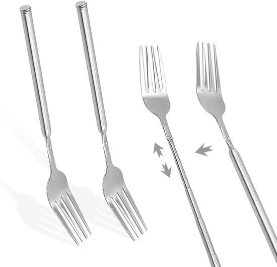 Vassoio estensibile - 2 pezzi con manico extra lungo in acciaio inossidabile - per tavola da pranzo, dessert, frutta e servizio da griglia - da 57 a 165 cm - accessori da cucina per vassoi estensibili con funzione telescopica