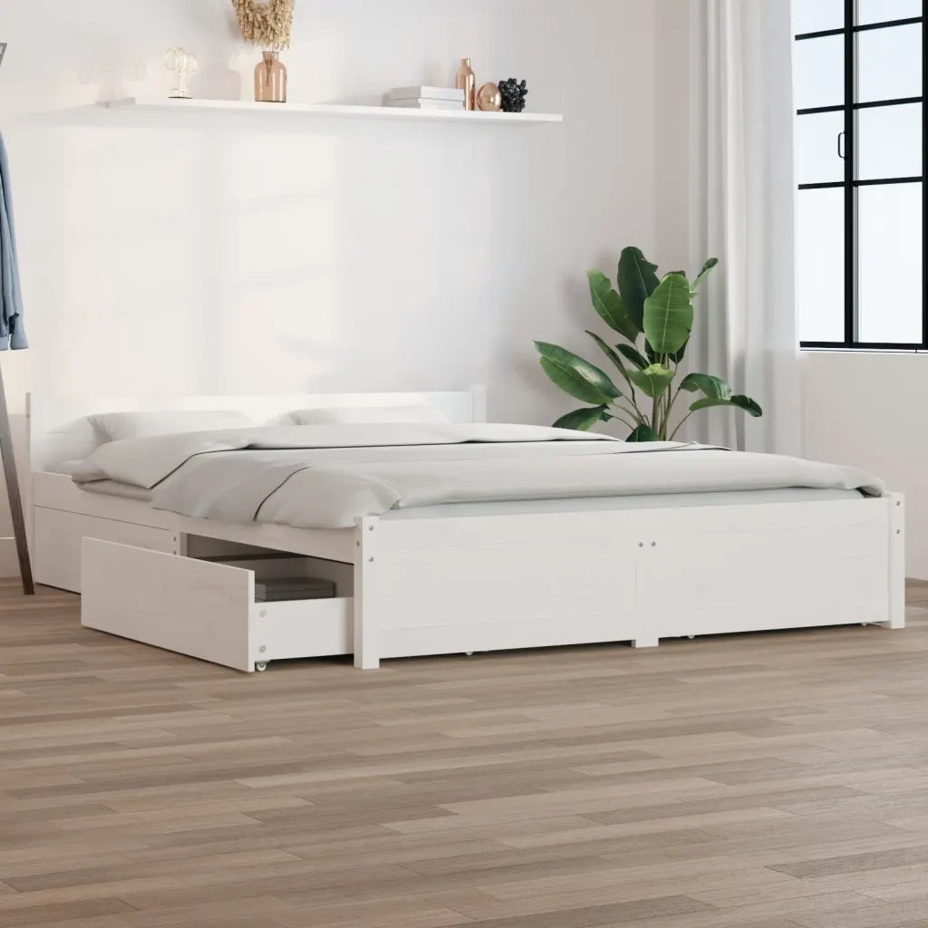 Giroletto con Cassetti Bianco 160x200 cm