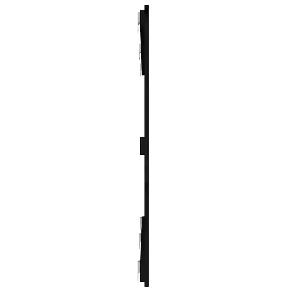 Testiera da Parete Nera 159,5x3x90 cm in Legno Massello di Pino 824902