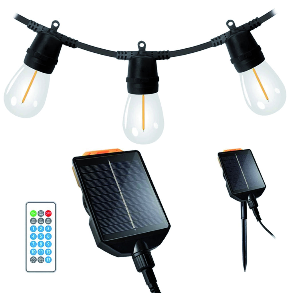 Suprema CATENA LUMINOSA SOLARE CON GIOCHI DI LUCE, 10 led, 5W, mt. 5x10 luci, luce calda