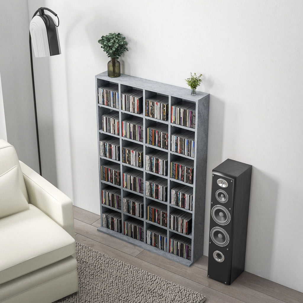 Libreria per CD e DVD in legno ¨C zephmum ¨C 89x130.5 cm grigio