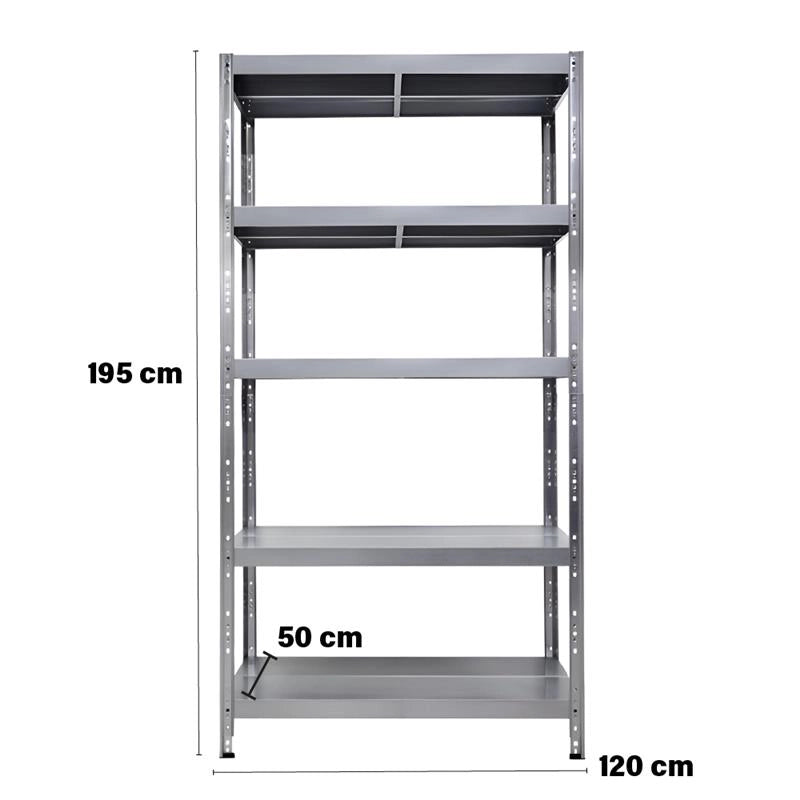 SCAFFALE IN METALLO MACISTE 120 X 50 X 195 H 5 PIANI KG 260 SENZA BULLONI