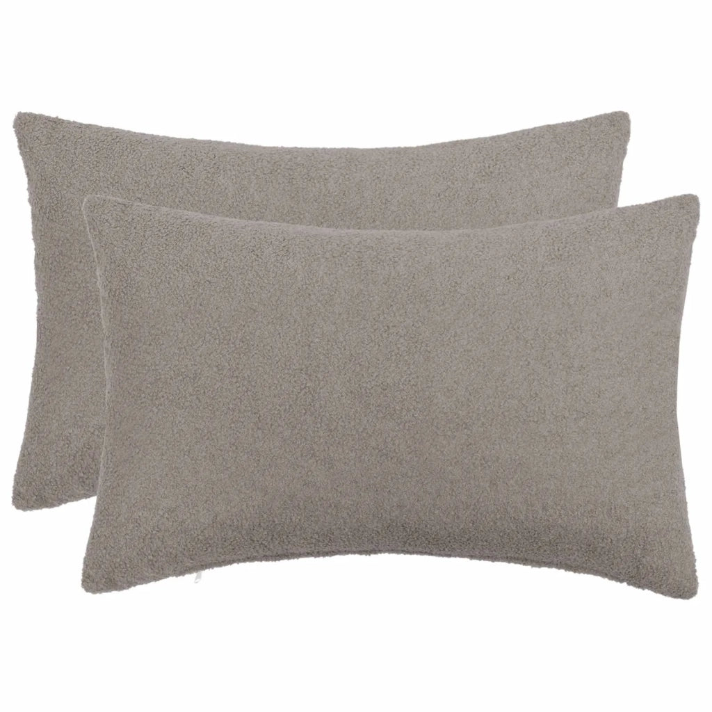 Federa 2 pcs HEERLEN Grigio Chiaro 40 x 60 cm Bouclé 909231