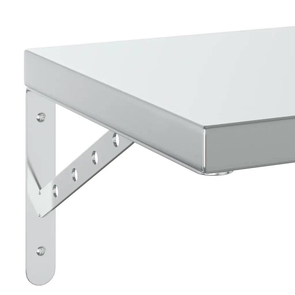 2 pz Mensole a Muro | Scaffale Parete | Ripiano a parete 75x30 cm Argento in Acciaio Inossidabile