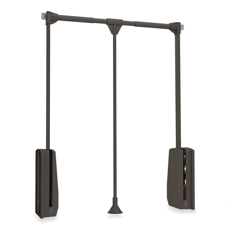 Appendiabiti per armadio Hang, larghezza regolabile 450-600 mm, Acciaio e Tecnoplastica, Verniciato grigio pietra