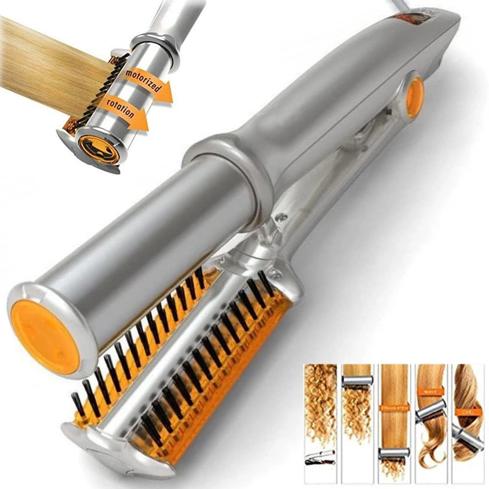 Trade Shop - Spazzola Piastra Rotante Per Capelli Lisci Ricci Arriccia Stira In Ceramica -