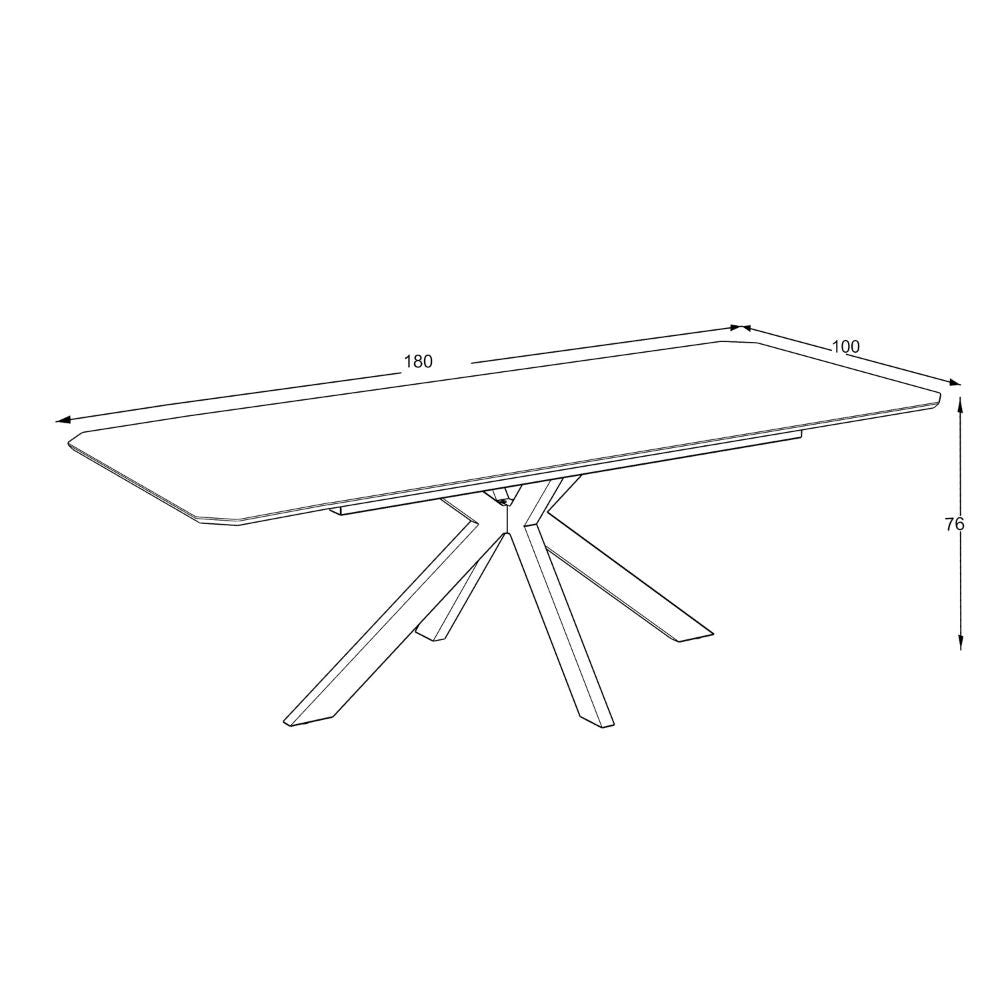 Tavolo rettangolare fisso Opera effetto marmo bianco opaco 180x100x76H