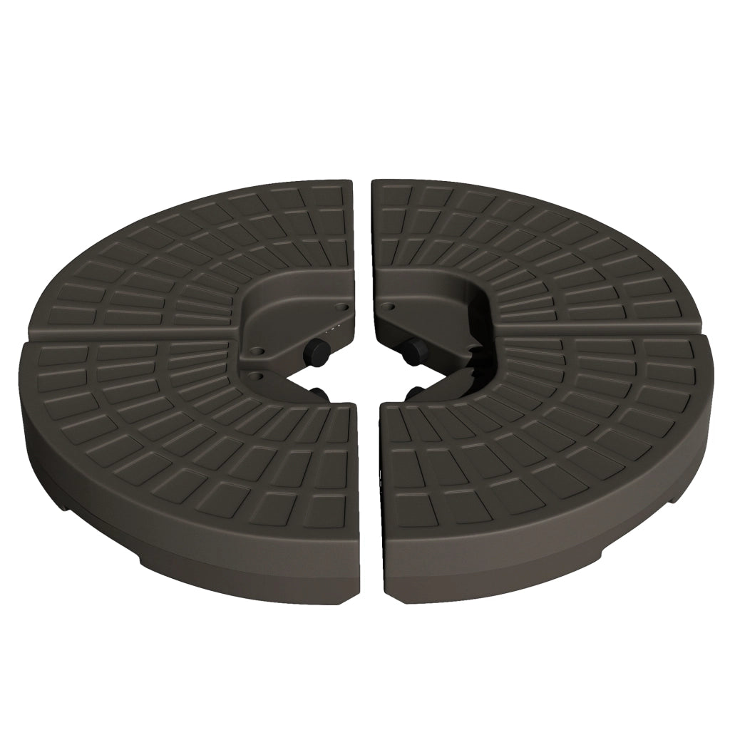 Base per ombrellone 4 pezzi ¨C Xylo ¨C HDPE riempibile sabbia/acqua 25kg marrone
