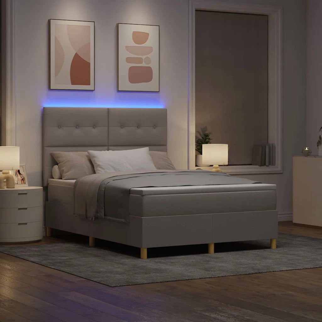 Letto a Sorgente LED con materasso Talpa 140 x 190 cm Tessuto