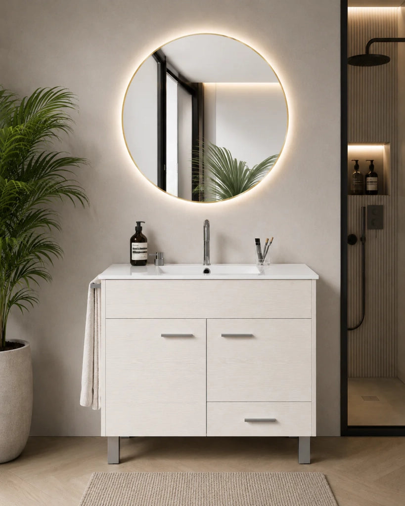 Mobile bagno con lavabo ORIGENBATH SAMOS senza specchio 100x45 cm bianco nordico