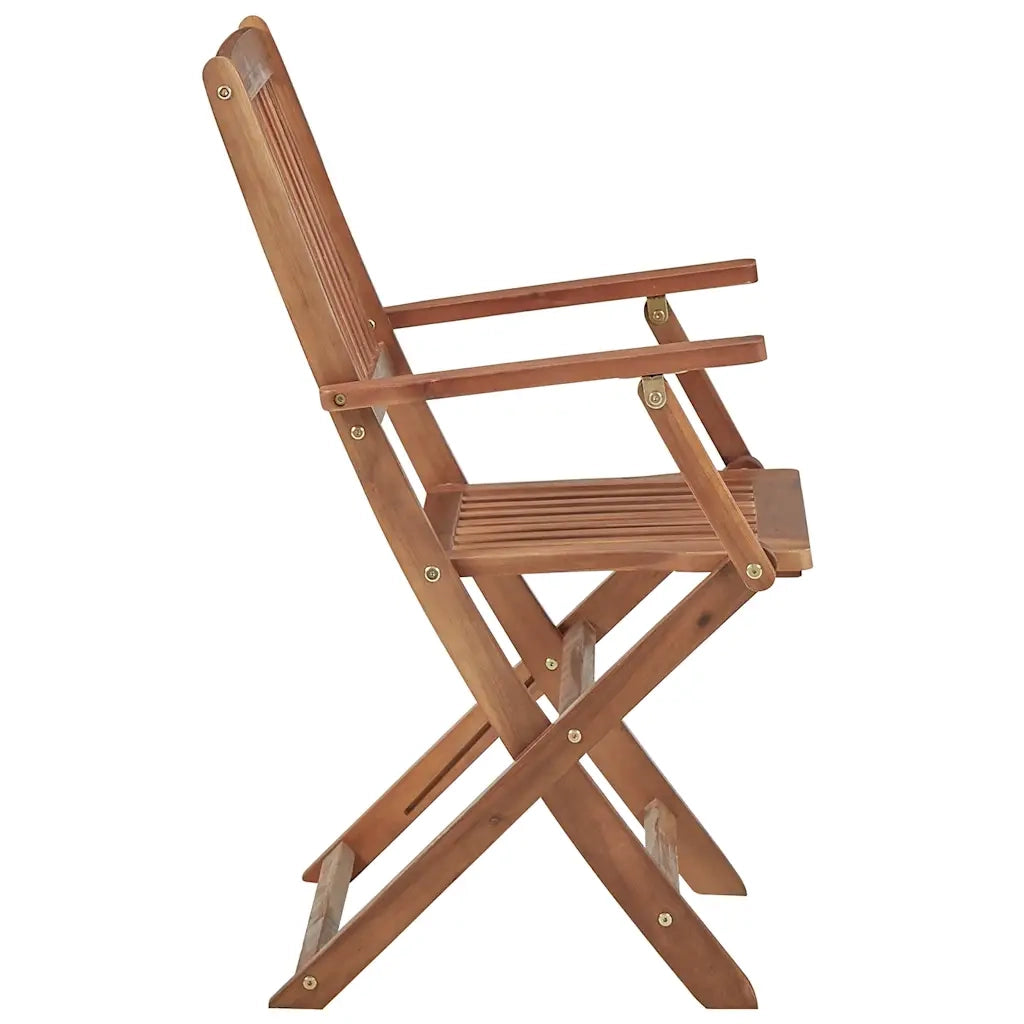 Sedie da Giardino Pieghevoli 8 pz con Cuscini Massello Acacia 3075086