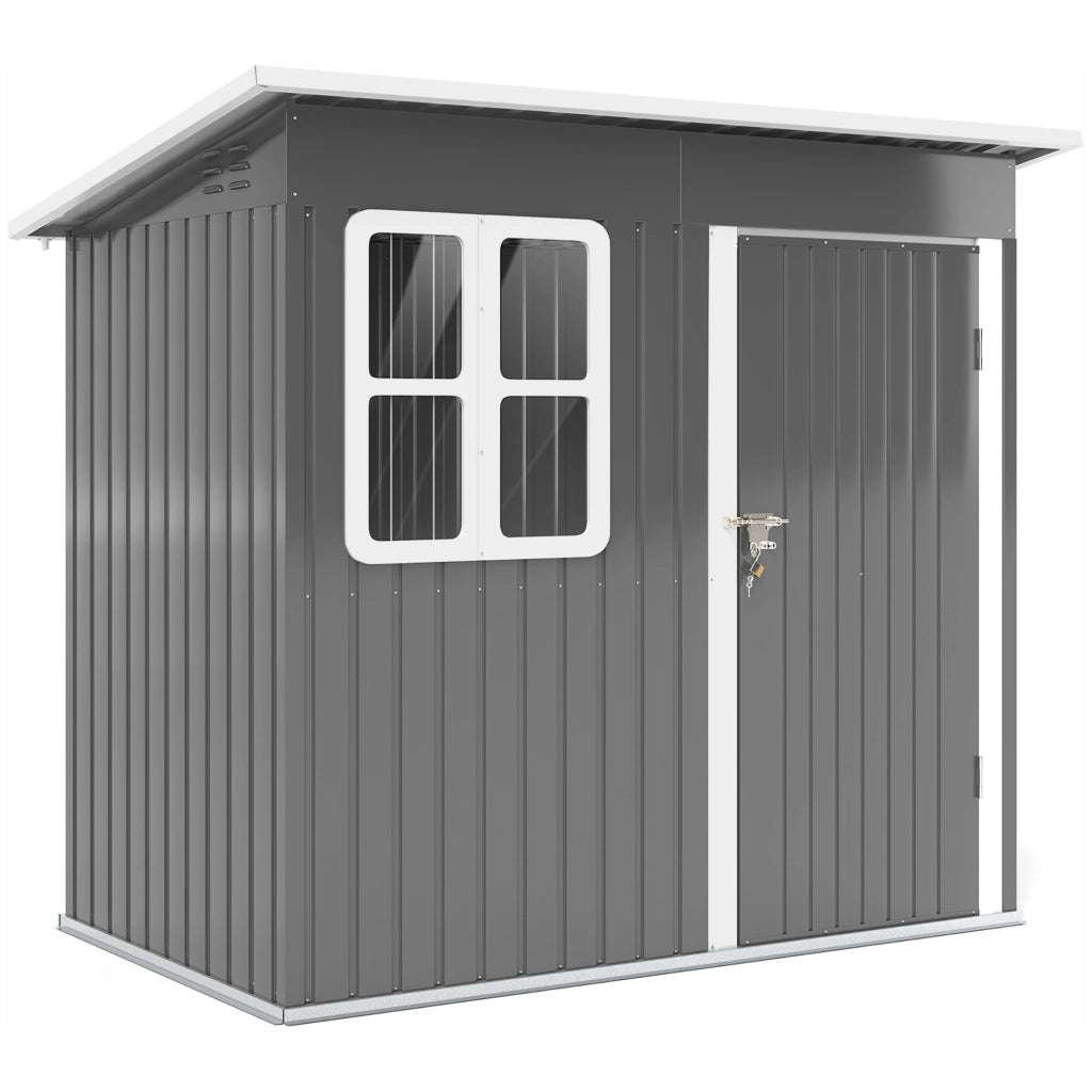 Casetta da giardino 2,55 m2, casetta da giardino con tetto a falda, 221 x 133 x 190/173 cm, capanno per attrezzi con porta chiudibile a chiave,