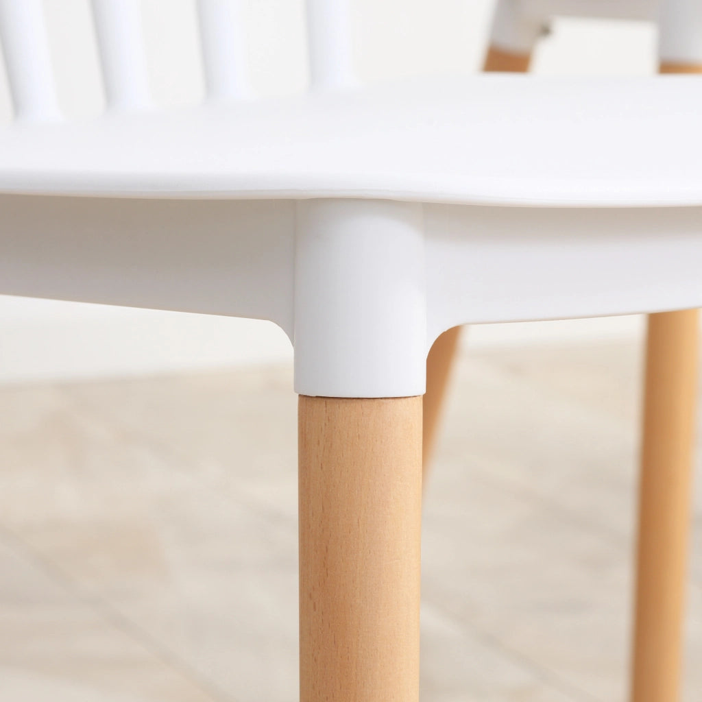 Set di 4 Sedie Scandinave con Schienale Alto ¨C Zephmum ¨C Polipropilene Gambe in Faggio 48x52.5x83 cm Bianco