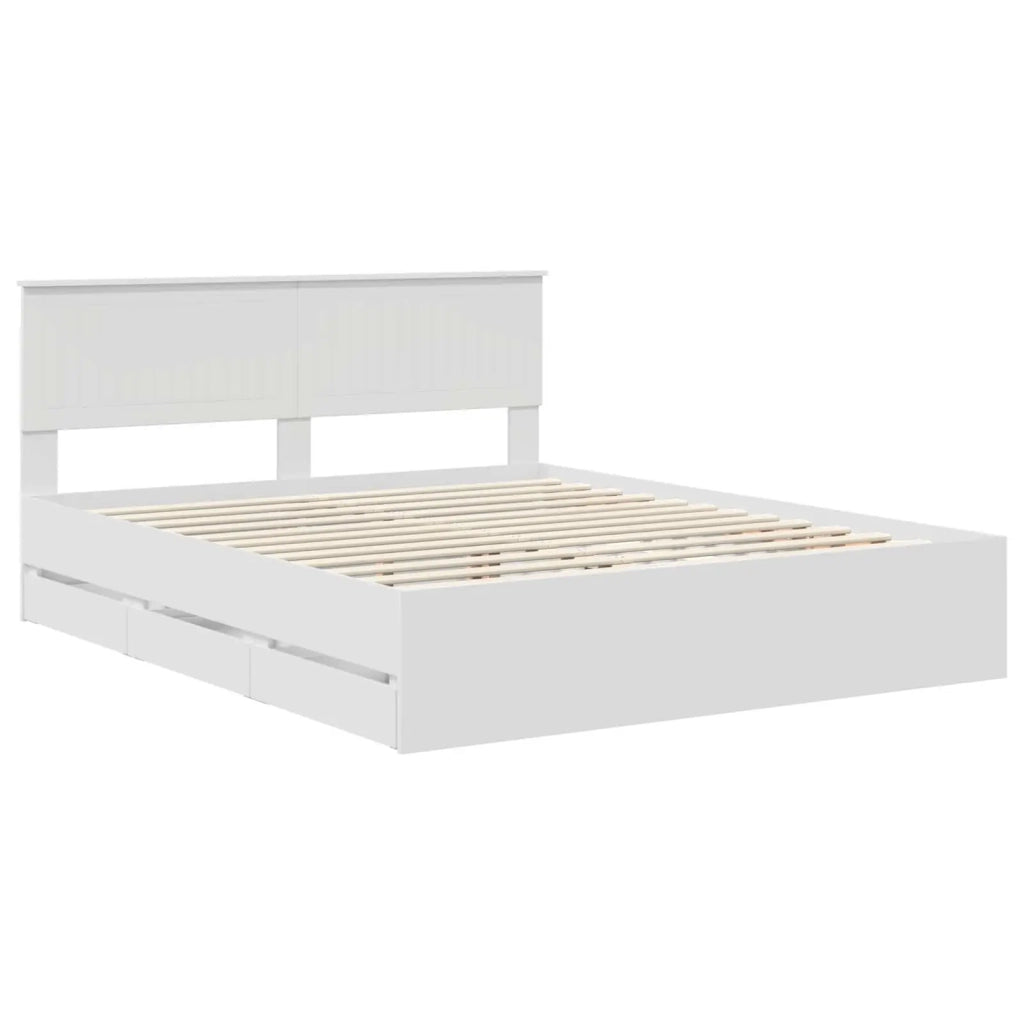 Struttura del letto-Giroletto-Rete del Letto Bianco 160 x 200 cm Legno Ingegnerizzato 224682