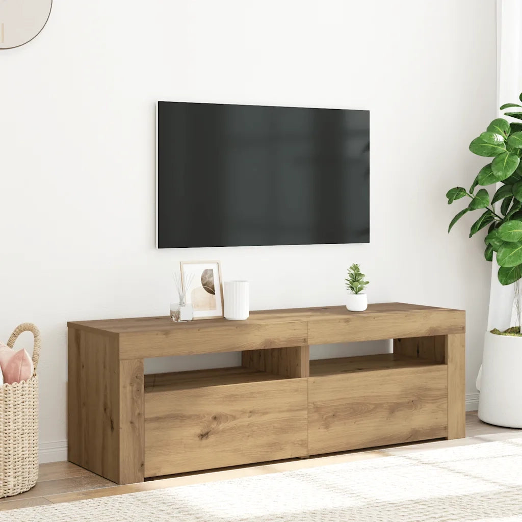 Mobile Porta TV con LED-Mobile per TV-Credenza TV Artigianale 120x35x40 cm Multistrato 803023