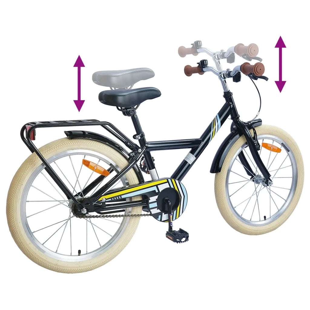 Bicicletta per Bambini 24 Pollici per 8-12 anni Nero 42009488