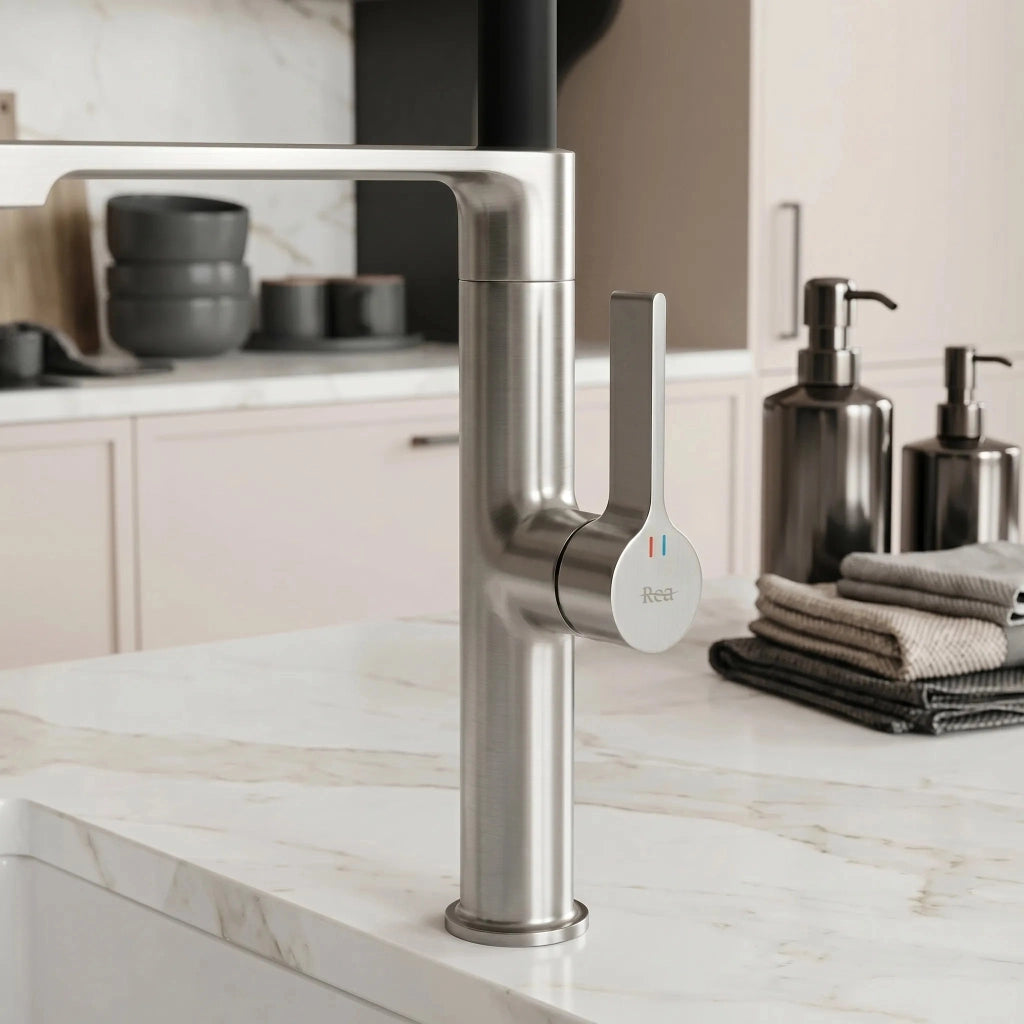 Rubinetto Da Cucina Rea Lago Brush Nickel