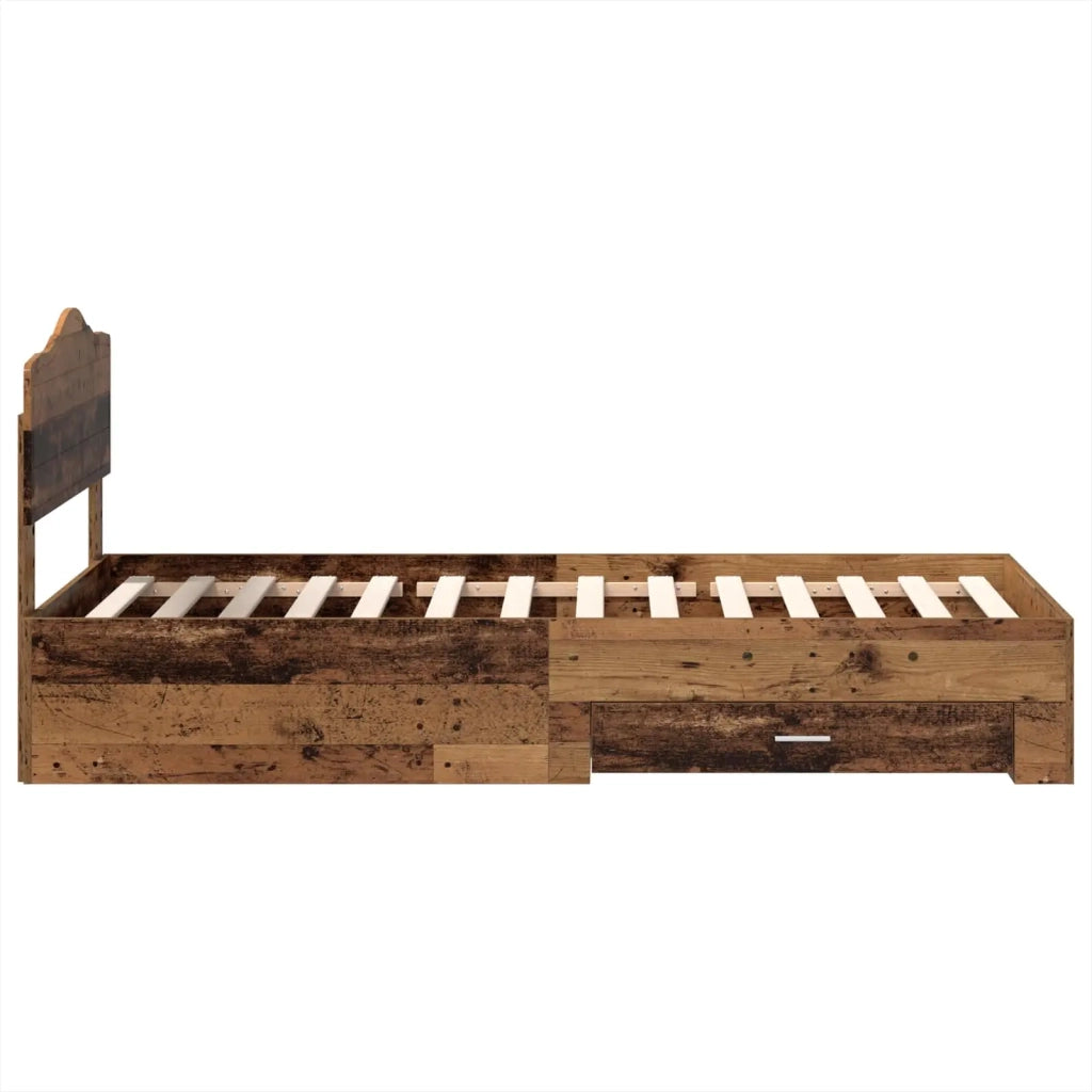Struttura del letto con testiera Legno vecchio 100 x 200 cm 3413236