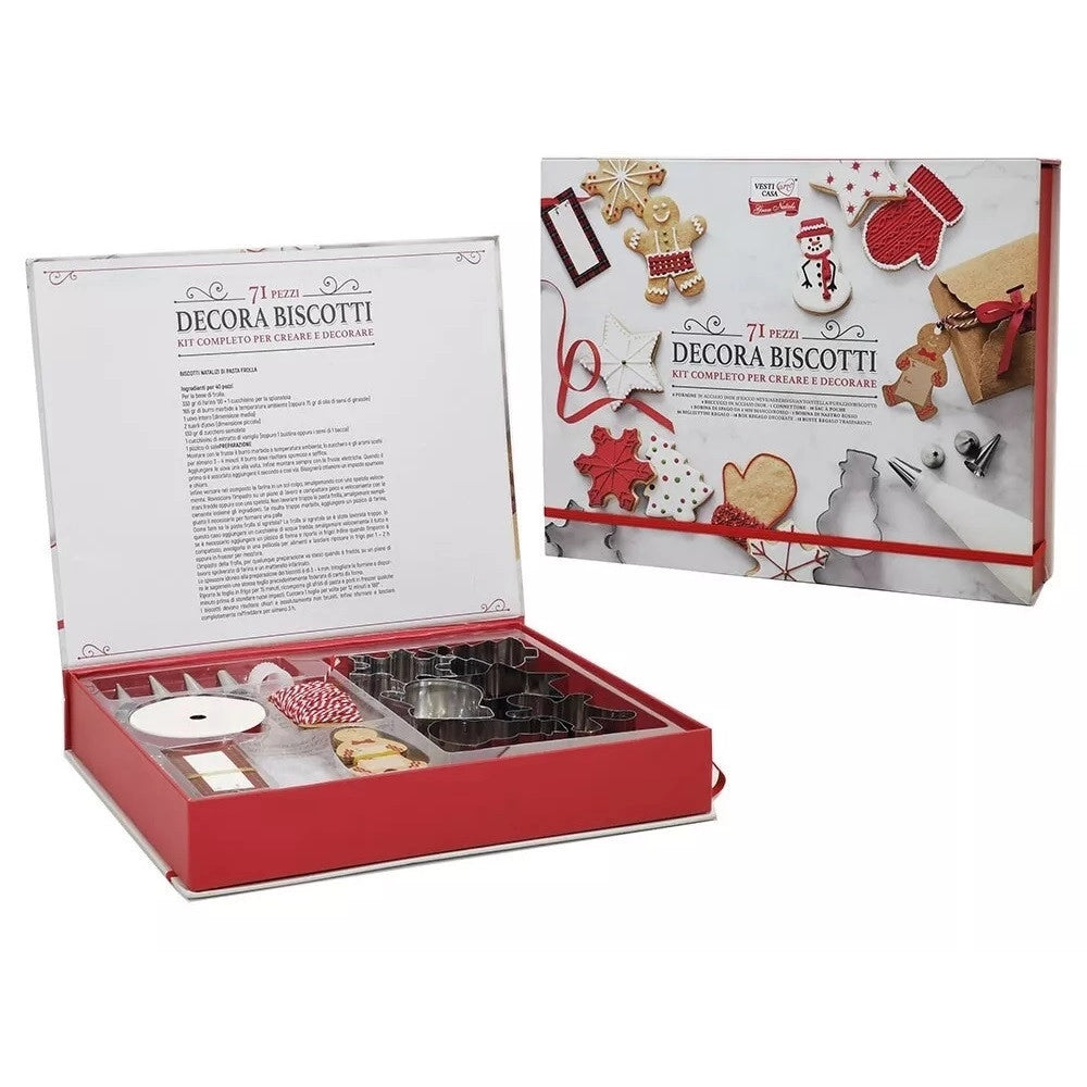 Trade Shop - Set Decora Biscotti A Tema Natalizi 71 Pz Cucina Decorazioni Addobbi Natale Casa Dolci -
