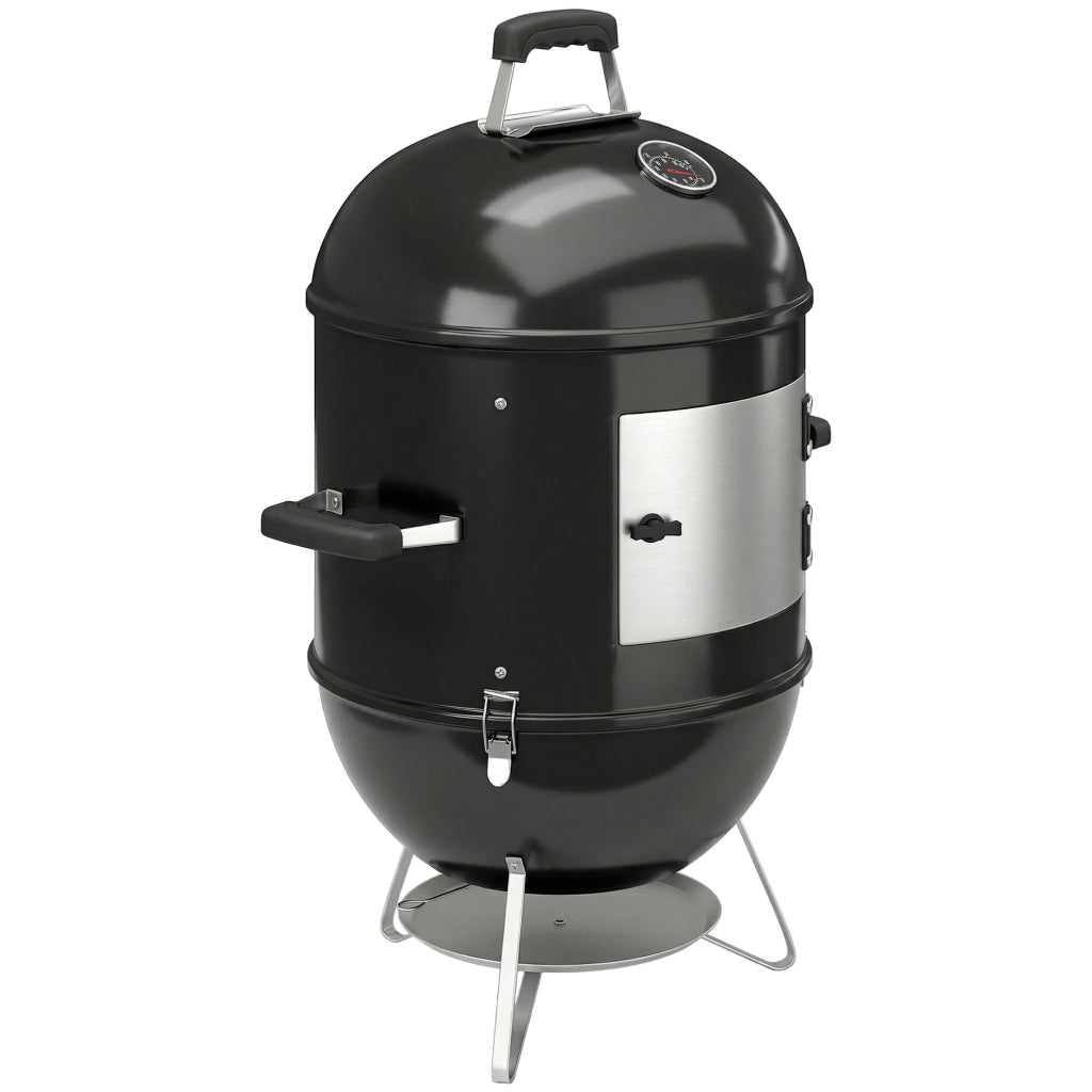 Affumicatore BBQ 3 in 1 ¨C Xylo ¨C Con Termometro, Ventilazione Regolabile, 62,5x47,5x91cm, Nero