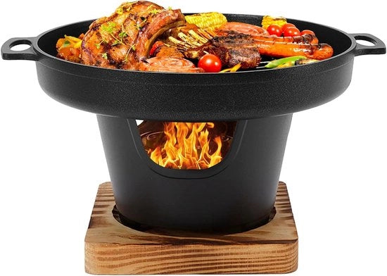 Griglia Mini Portatile - BBQ da Tavolo - Griglia Compatta - Progetto Senza Fumo - 844 Grammi - Nero