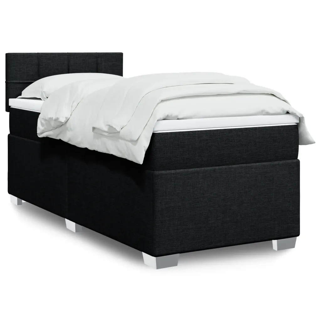 Giroletto a Molle con Materasso Nero 90x190 cm in Tessuto 3288045