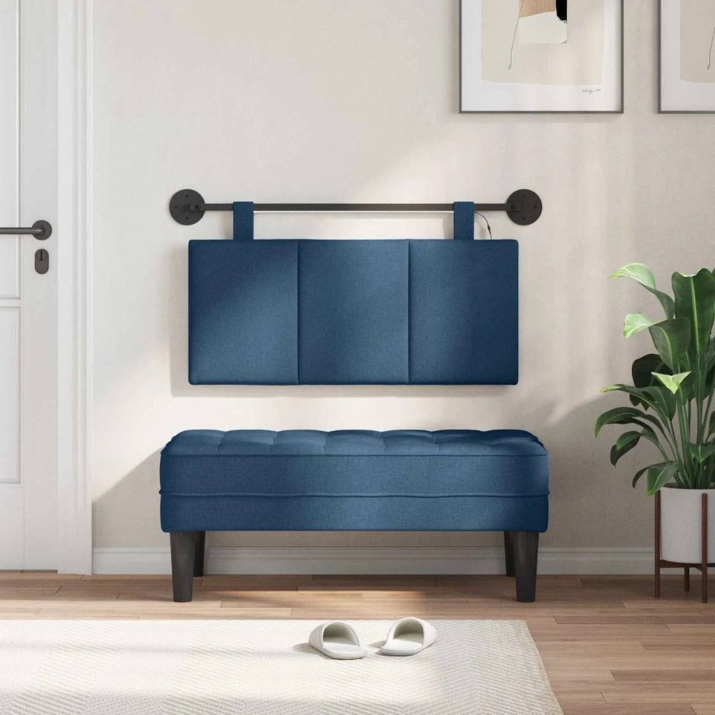 Testiera | Testata sospesa Con luce LED Blu Tessuto
