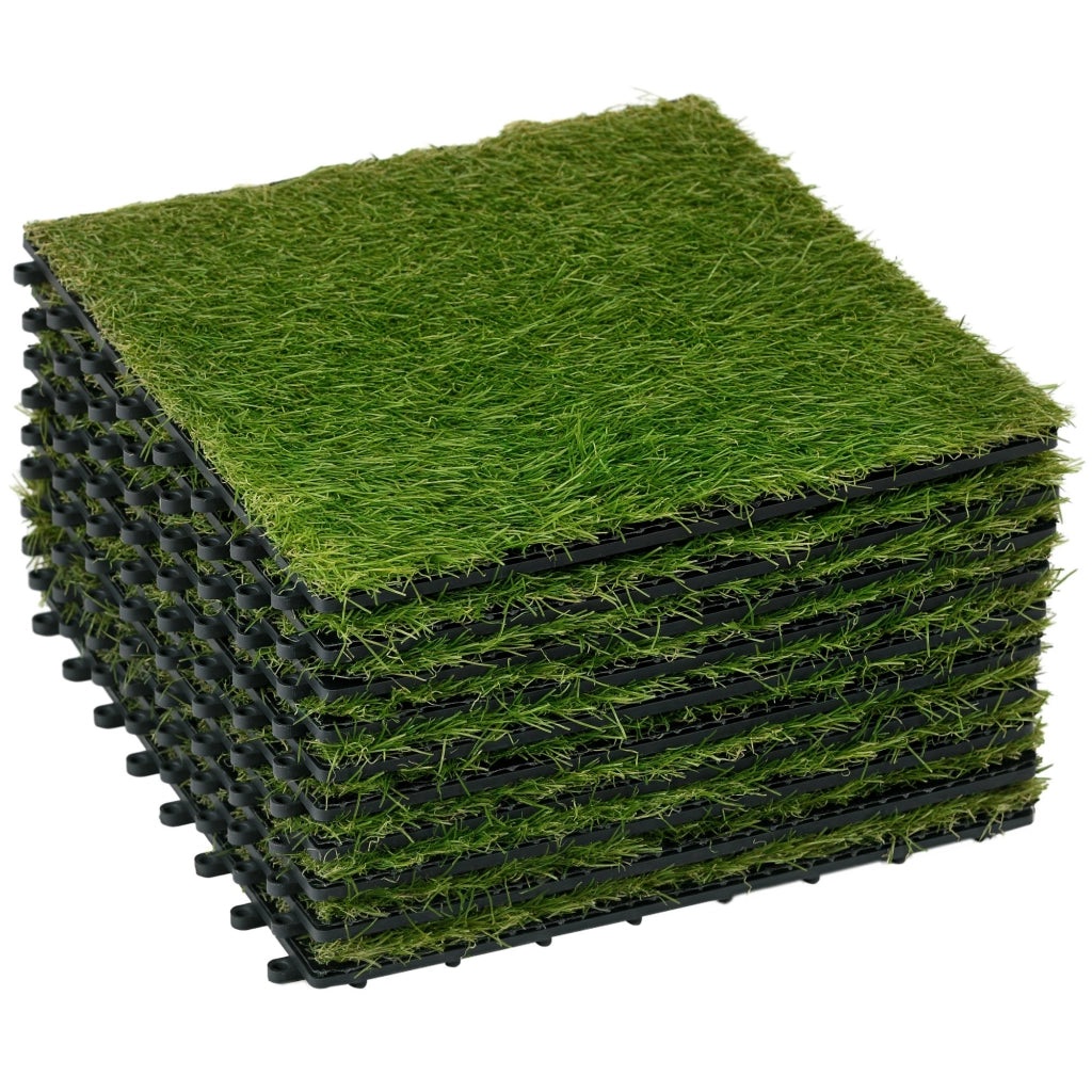 Piastrelle Erba Sintetica Giardino 30x30cm ¨C Xylo ¨C Verde 10 Pezzi
