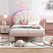letto imbottito velluto beige rosa 90 x 200 cm