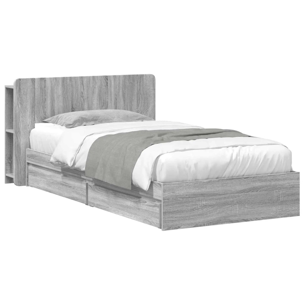 Telaio del letto con storage Sonoma grigio 90 x 190 cm 3433541