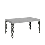 Tavolo allungabile 130/390x90 cm Karamay Premium cemento gambe antracite