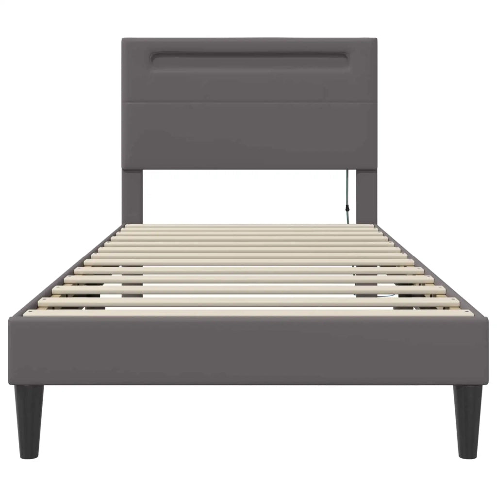 Struttura del letto con testiera Grigio 80 x 200 cm Similpelle 42028003
