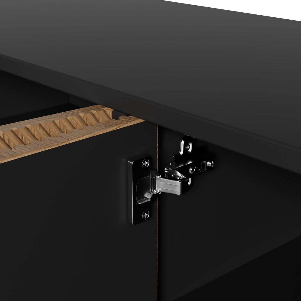 SIDEBOARD 160 x 40 x 75 cm Nero/Legno con 4 ante