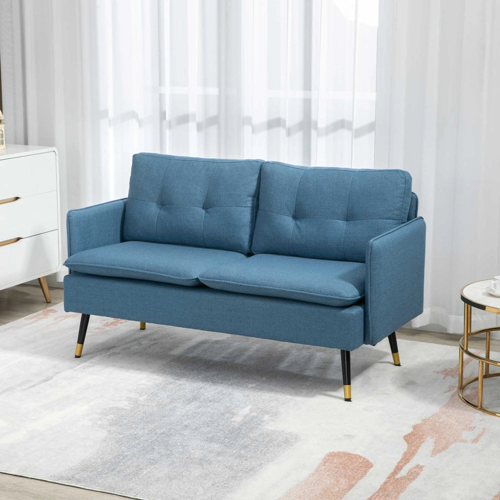 Divano 2 Posti in Tessuto Blu Scuro ¨C zephmum ¨C 139x68x80cm