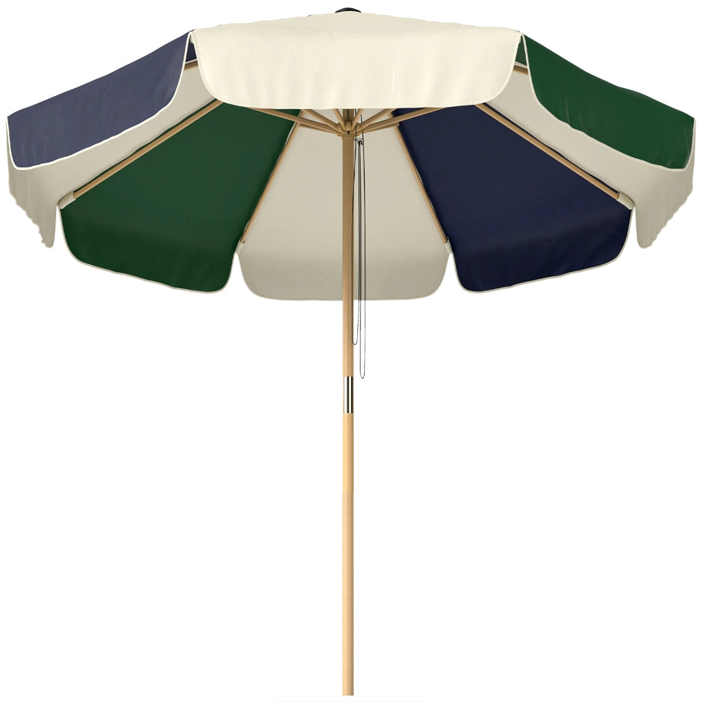 Ombrellone da giardino ? 2.3 m con effetto legno ¨C zephmum ¨C Verde scuro