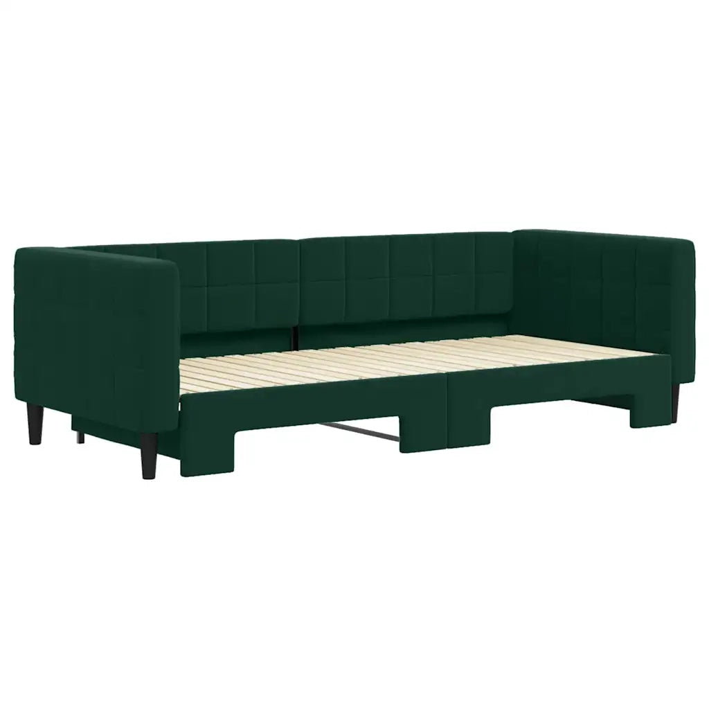 Divano letto | Sof¨¤ letto | Letto singolo Estraibile Verde Scuro 90x200cm Velluto