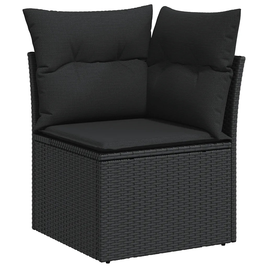 Set Divani da Giardino con Cuscini 7pz Nero Polyrattan 3268555