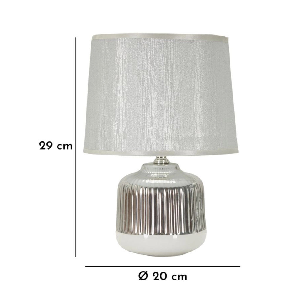 Lampada da tavolo Lucina argento in ceramica Ø20×29 cm