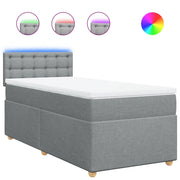 Letto singolo | Letto per adulti | Giroletto a Molle con Materasso Grigio Chiaro 80x200 cm Tessuto