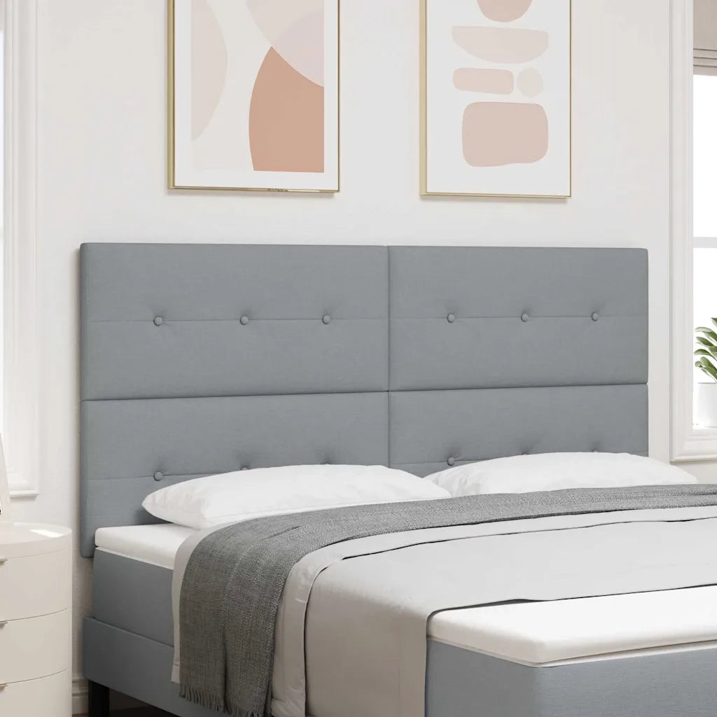 Testiera | Testata LED con strisce LED Grigio chiaro 180 cm Tessuto