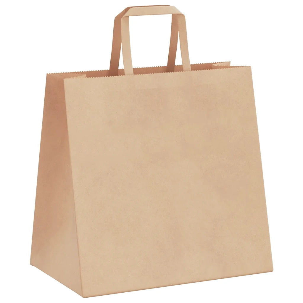 Sacchetti di Carta 250 pz con Manici Marrone 26x17x25 cm 4101815