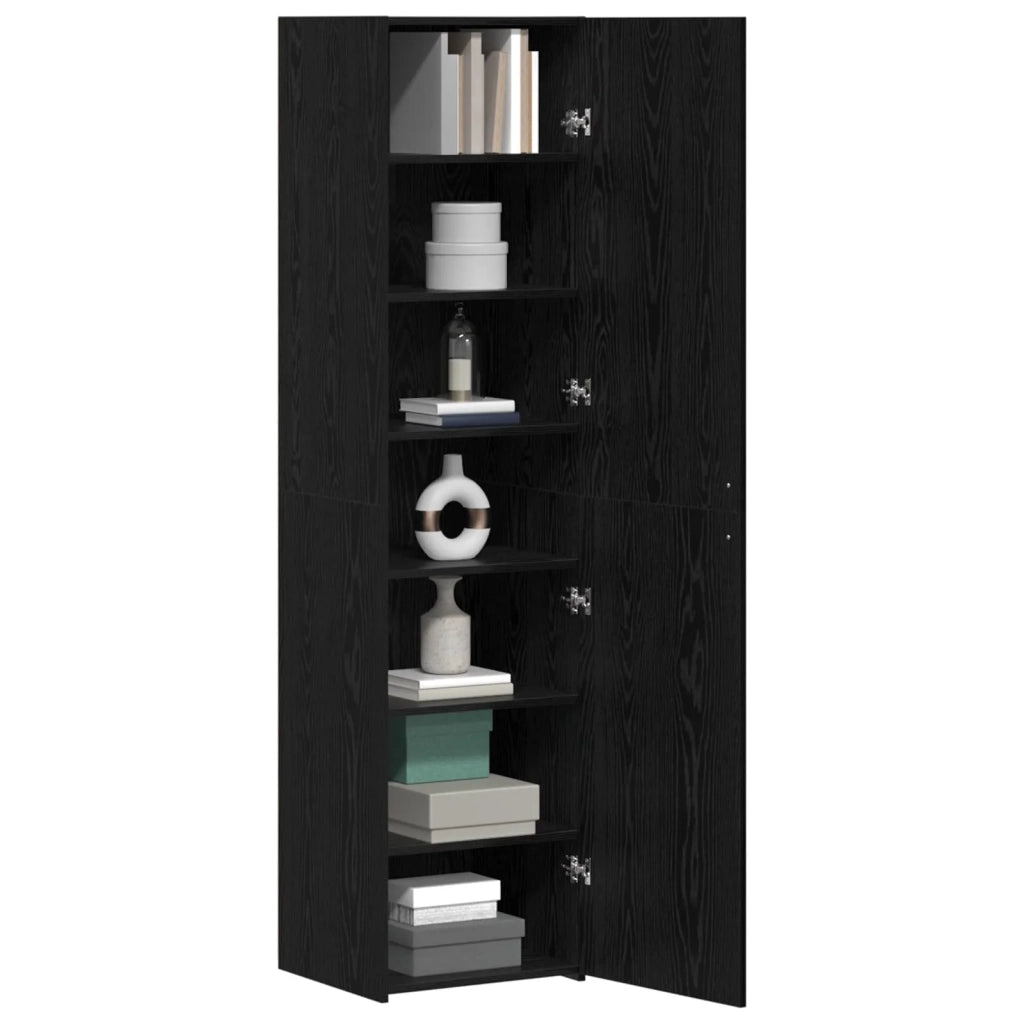 Credenza | Madia | Buffet da pranzo | Armadio da pranzo Rovere Nero 45 x 42,5 x 185 cm