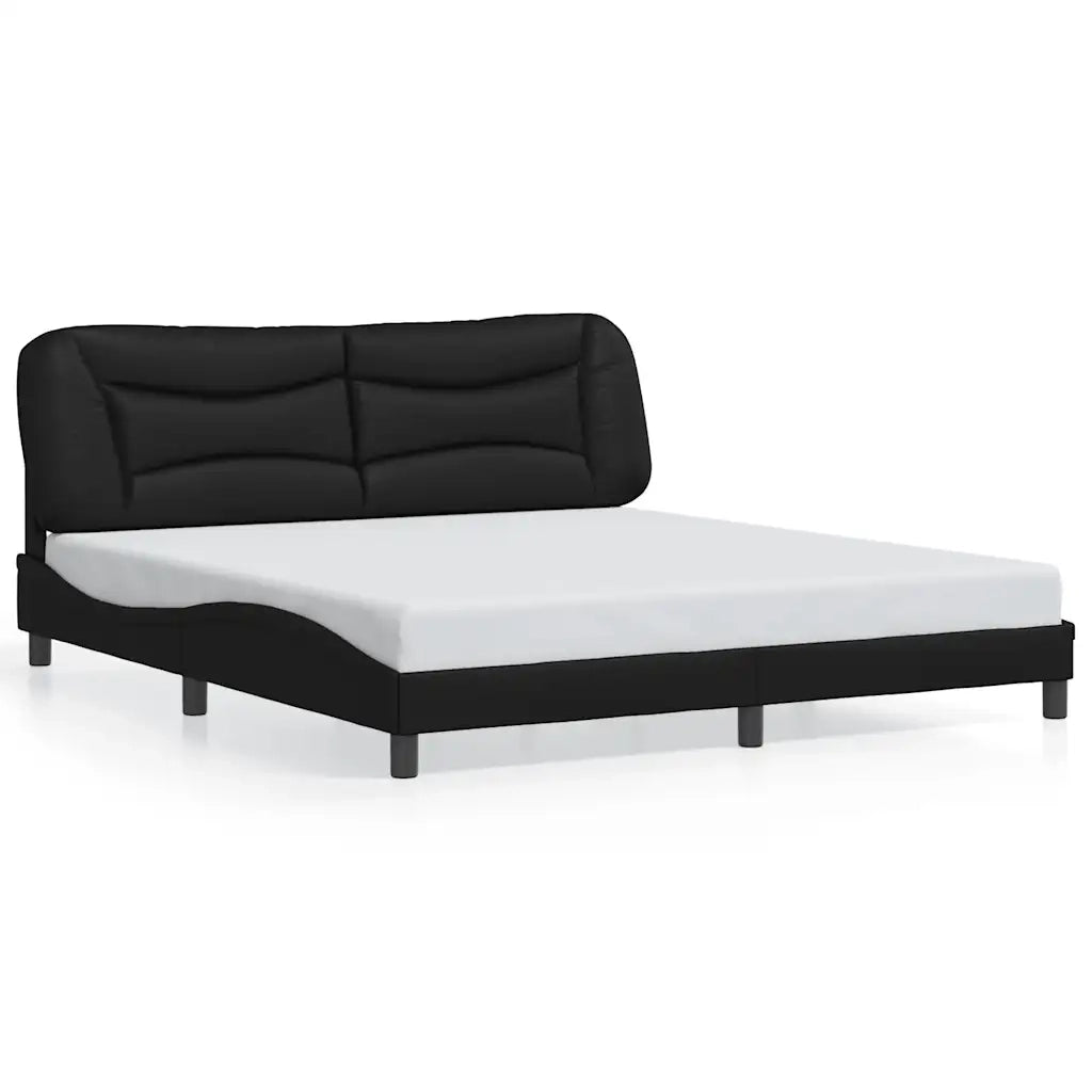 Giroletto senza Materasso Hvar Nero 180x200 cm in Similpelle