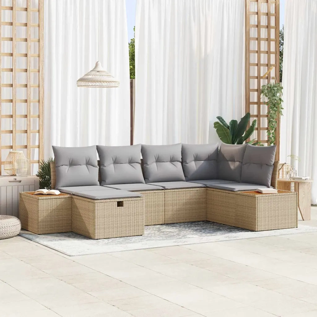 Set Divano da Giardino con cuscino Beige polyrattan 3360964