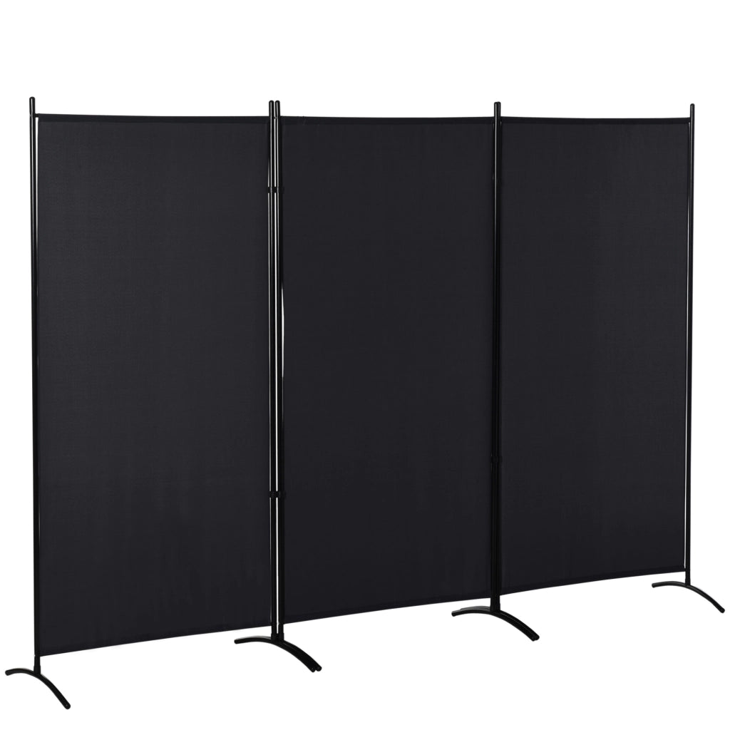 Biombo Separatore 3 Pannelli ¨C zephmum ¨C Nero 253x50x182 cm