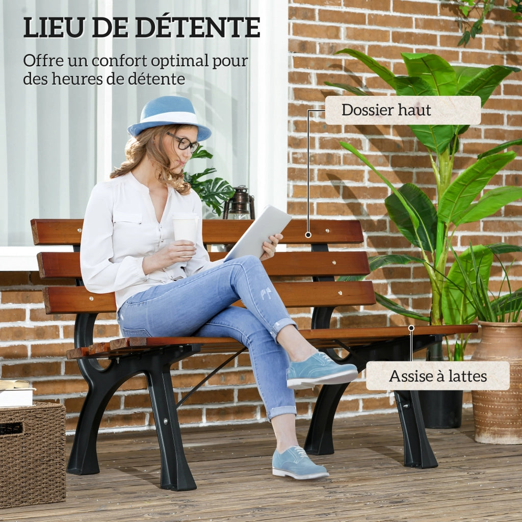Panca da giardino 2 posti ¨C Xylo ¨C alluminio e legno 120x57x70 cm