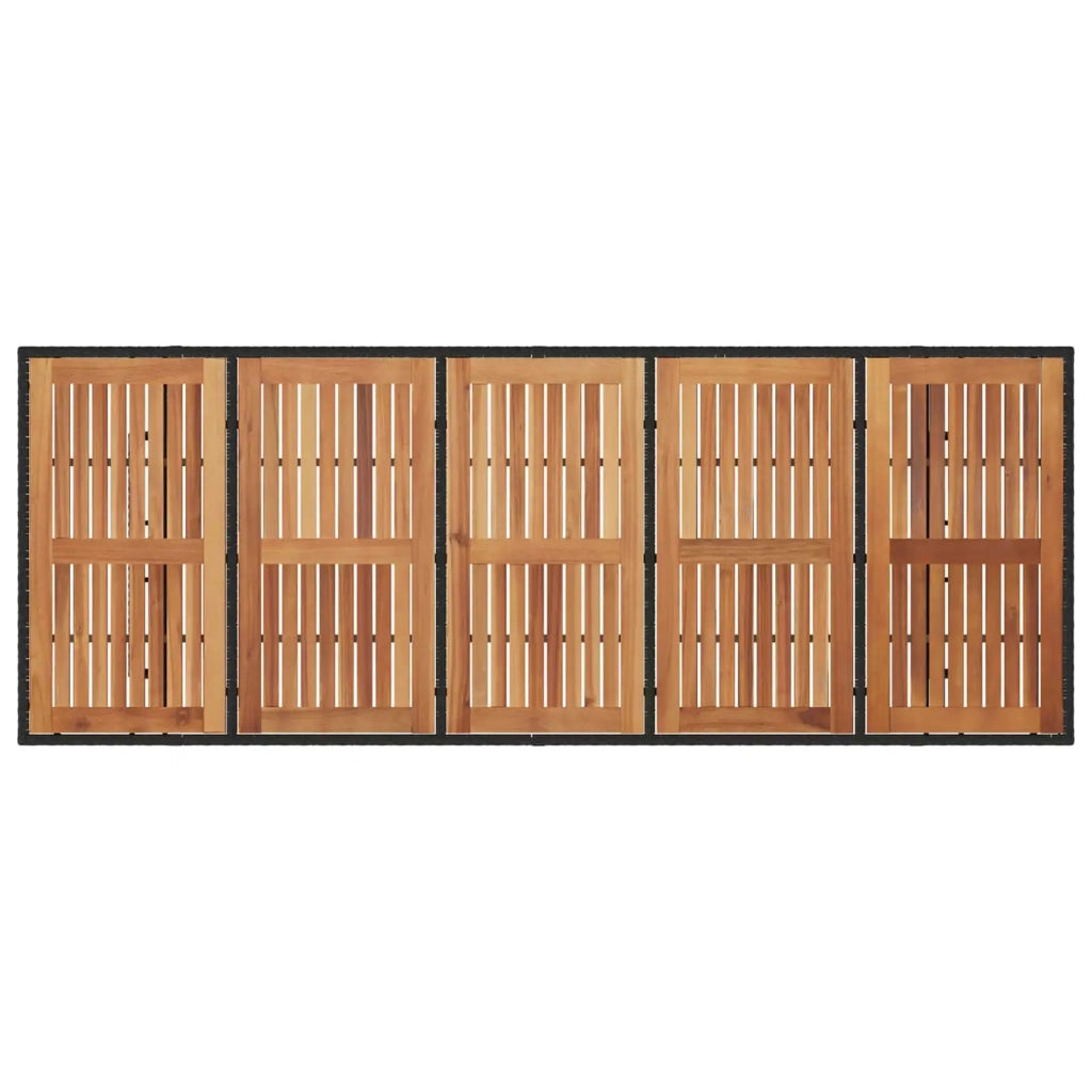 Set da pranzo per esterni 7 pz Nero polyrattan 3422370