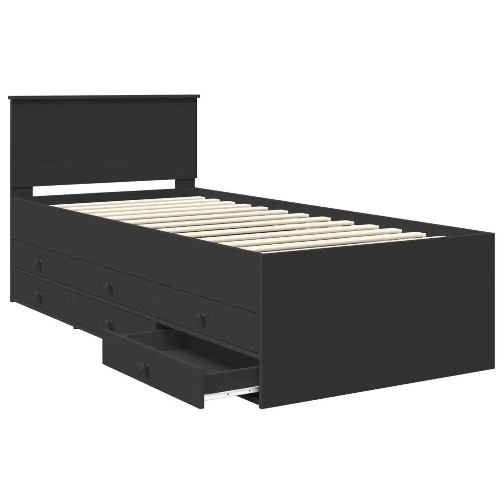 Daybed con cassetto Nero 75 x 190 cm Legno multistrato 3408537